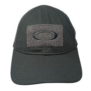 Oakley Fitted Baseball Cap Gray Large Embroidered A-Flex 6 Panel Polyester